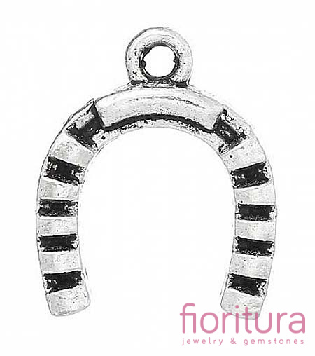 ZAWIESZKA PODKOWA 17x14MM KOLOR STARE SREBRO