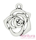 ZAWIESZKA RÓŻA 19x16MM KOLOR STARE SREBRO