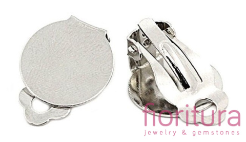 BAZA KLIPSÓW Z BLASZKĄ 10X18MM KOLOR STARE SREBRO