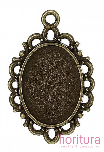 BAZA ZAWIESZKI OWAL 18x13MM KOLOR STARE ZŁOTO