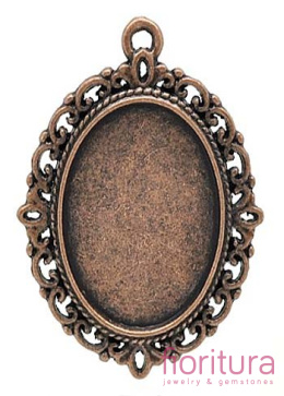 BAZA ZAWIESZKI OWAL 25x18MM KOLOR MIEDZIANY