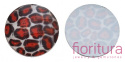 KABOSZON AKRYLOWY FASETOWANY WZÓR LEOPARDA KOŁO 16MM KOLOR BIAŁY/CZARNY/CZERWONY