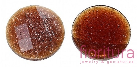 KABOSZON AKRYLOWY FASETOWANY Z BROKATEM KOŁO 10MM KOLOR COFFEE