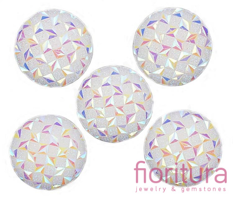 KABOSZON AKRYLOWY KOŁO 21MM KOLOR WHITE AB