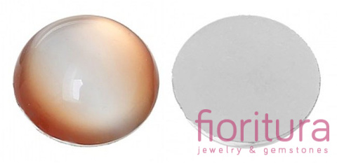 KABOSZON Z ŻYWICY KOCIE OKO KOŁO 16MM KOLOR CHAMPAGNE