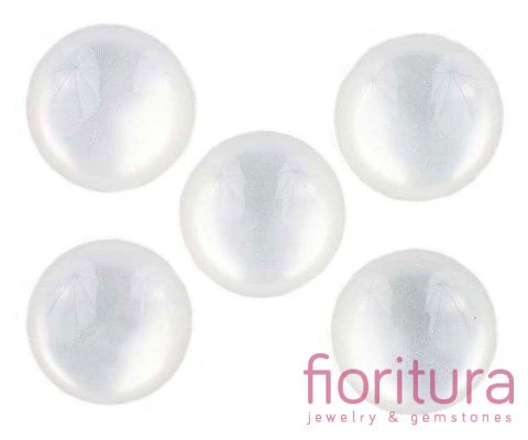 KABOSZON Z ŻYWICY KOCIE OKO KOŁO 25MM KOLOR BIAŁY