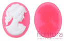 KABOSZON Z ŻYWICY KAMEA OWAL 29x22MM KOLOR RÓŻOWY