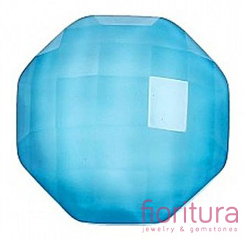 KABOSZON Z ŻYWICY FASETOWANY HEXAGON 15x15MM KOLOR BLUE