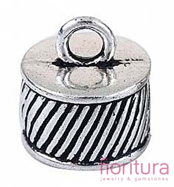 KOŃCÓWKA DO WKLEJANIA 14MM KOLOR STARE SREBRO