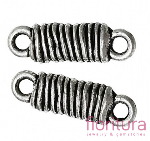 ŁĄCZNIK WZÓR PASIASTY 20x6MM KOLOR STARE SREBRO