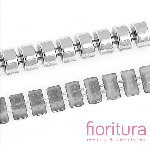 TAŚMA Z ĆWIEKAMI PÓŁKOLE 8x4MM KOLOR SREBRNY