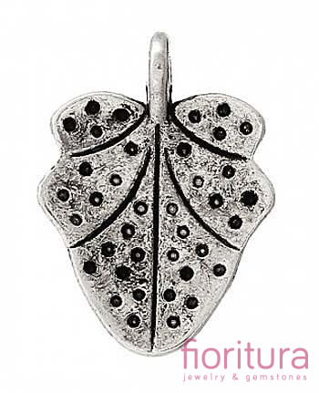 ZAWIESZKA LIŚĆ 19X14MM KOLOR STARE SREBRO