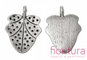 ZAWIESZKA LIŚĆ 19X14MM KOLOR STARE SREBRO