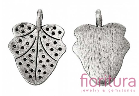 ZAWIESZKA LIŚĆ 19X14MM KOLOR STARE SREBRO