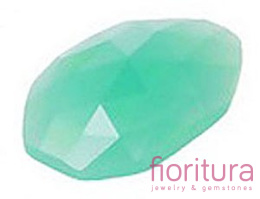 KABOSZON Z ŻYWICY OKTAGON FASETOWANY 17x11MM KOLOR ZIELONY