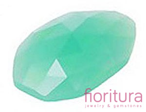 KABOSZON Z ŻYWICY OKTAGON FASETOWANY 17x11MM KOLOR ZIELONY