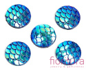 KABOSZON AKRYLOWY WZÓR RYBIEJ ŁUSKI KOŁO 12MM KOLOR BLUE AB