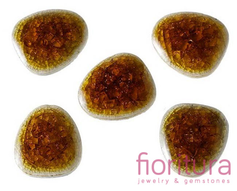 KABOSZON CERAMICZNY CRACLE TRÓJKĄT 18x16MM KOLOR BRĄZOWY