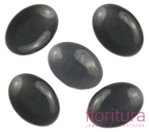 KABOSZON SZKLANY KOCIE OKO OWAL 14X10MM KOLOR CZARNY