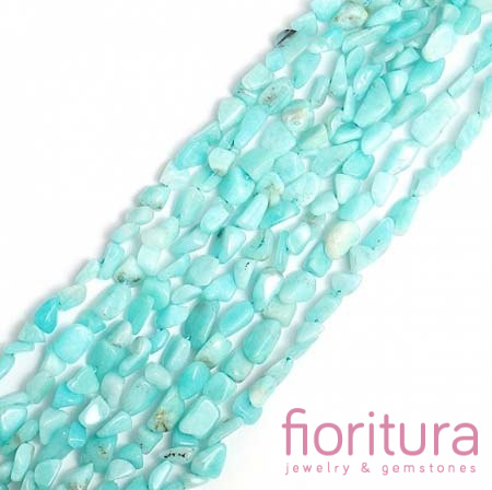 KAMIEŃ NATURALNY AMAZONIT BŁĘKITNY NIEREGULARNY 12-8x8-4MM SZNUR