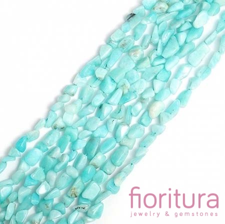 KAMIEŃ NATURALNY AMAZONIT BŁĘKITNY NIEREGULARNY 12-8x8-4MM SZNUR