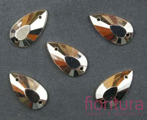 KORALIK DO PRZYSZYCIA ŁEZKA 17x9MM KOLOR NIKLOWY