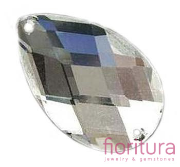 KORALIKI KRYSZTAŁOWE FASETOWANE DO PRZYSZYCIA KROPLA 16x25MM KOLOR CRYSTAL