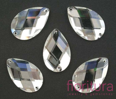 KORALIKI KRYSZTAŁOWE FASETOWANE DO PRZYSZYCIA KROPLA 16x25MM KOLOR CRYSTAL