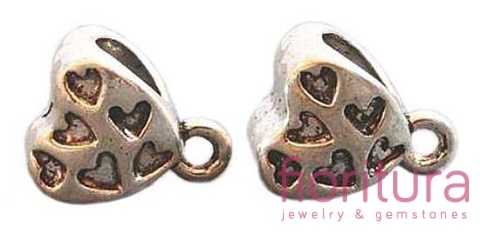 KRAWATKA SERCA 12X9MM KOLOR STARE SREBRO