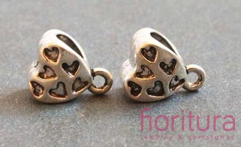 KRAWATKA SERCA 12X9MM KOLOR STARE SREBRO