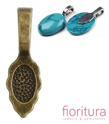 KRAWATKA Z BAZĄ DO PRZYKLEJANIA KABOSZONÓW 26x8x7MM KOLOR STARE ZŁOTO