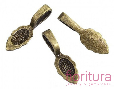 KRAWATKA Z BAZĄ DO PRZYKLEJANIA KABOSZONÓW 26x8x7MM KOLOR STARE ZŁOTO