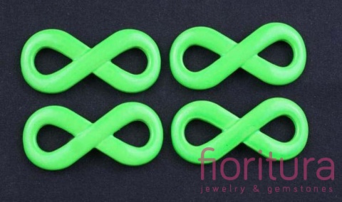 ŁĄCZNIK EMALIOWANY NIESKOŃCZONOŚĆ 29x14MM KOLOR GREEN NEON