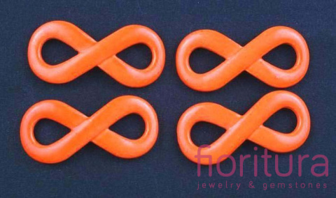 ŁĄCZNIK EMALIOWANY NIESKOŃCZONOŚĆ 29x14MM KOLOR ORANGE NEON
