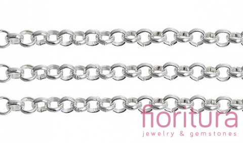 ŁAŃCUSZEK ROLO 4x4MM KOLOR STARE SREBRO