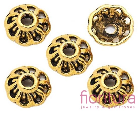 NAKŁADKA KWIAT 10X10MM KOLOR ZŁOTY