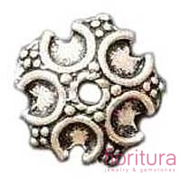 NAKŁADKA KWIATEK 12MM MIEDŹ POSREBRZANA OKSYDOWANA