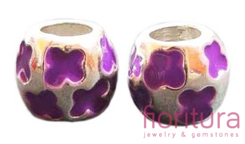 PRZEKŁADKA EMALIOWANA KRZYŻYKI FIOLETOWE 9MM