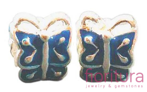 PRZEKŁADKA EMALIOWANA NIEBIESKI MOTYLEK 10MM