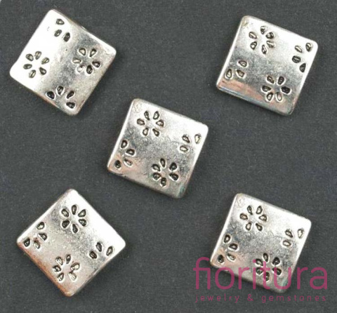 PRZEKŁADKA KWADRAT PŁASKI 12x12MM KOLOR STARE SREBRO