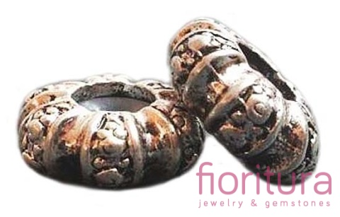 PRZEKŁADKA KWIATEK STOPER 12x6MM KOLOR STARE SREBRO