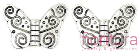 PRZEKŁADKA MOTYLEK 10x15MM KOLOR STARE SREBRO