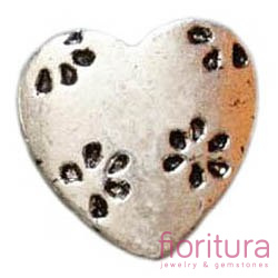 PRZEKŁADKA SERCE 14X4MM KOLOR STARE SREBRO