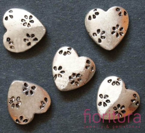 PRZEKŁADKA SERCE 14X4MM KOLOR STARE SREBRO