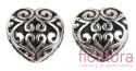 PRZEKŁADKA SERCE AŻUROWE 13MM KOLOR STARE SREBRO