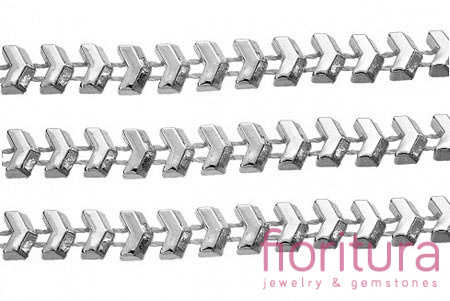 TAŚMA Z ĆWIEKAMI STRZAŁKI 8x6MM KOLOR SREBRNY