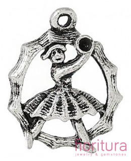 ZAWIESZKA BALETNICA 20x15MM KOLOR STARE SREBRO