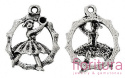 ZAWIESZKA BALETNICA 20x15MM KOLOR STARE SREBRO