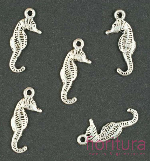 ZAWIESZKA KONIK MORSKI 22x9MM KOLOR STARE SREBRO