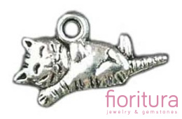 ZAWIESZKA KOTEK 20x11MM KOLOR STARE SREBRO